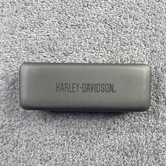 Harley Davidson Glasses Sunglasses Hard Case Grey Clamshell Felt Lined - Picture 1 of 10